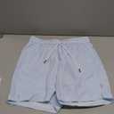 maamgic 2 in 1 Mens Swim Trunks 7 Inch Swim Shorts Swim Suits Board Shorts (Small, Blue Stripe-white)
