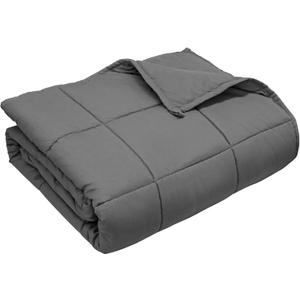 Weighted Blanket for Adults (15 lbs, 48"  72", Grey) Twin Size Heavy Blanket for 140-160lbs, Breathable Weighted Throw Blanket with Glass Beads for All Season, Washable