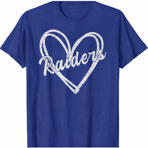 Raiders. Heart Name Vintage Retro Men Women Girl Kid T-Shirt, Size S