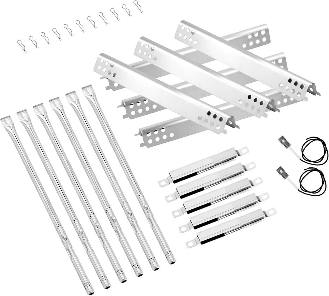 463244819 Grill Replacement Parts for Charbroil Performance 6 Burner 463244819, 463276517, 5 Burner 463347519, 4 Burner 463342119, 463347017, G470-5200-W1 Burner, G470-0004-W1A Heat Plate, Crossover