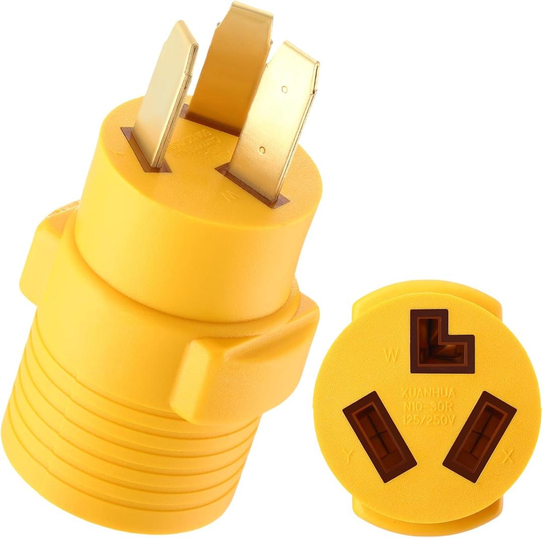 Kanayu NEMA 10-50P to 10-30R Dryer Adapter 3 Prong 50amp Male Plug to 30 Amp Female Connector Adapter, Dryer Receptacle for Old Style(Yellow)