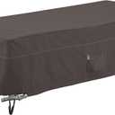 Classic Accessories Ravenna Water-Resistant 60 Inch Rectangular Fire Pit Table Cover, Outdoor Table Cover (Dark Taupe/Mushroom/Espresso)