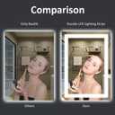 Amorho LED Bathroom Mirror 36"x 36" with Front and Backlight, Stepless Dimmable Wall Mirrors with Anti-Fog, Shatter-Proof, Memory, 3 Colors, Double LED Vanity Mirror