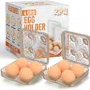 ZPU Egg Holder Camping, 2Pcs 4 Grid Egg Container, Plastic Egg Carrier for Camping Picnic Travel Outdoor Refrigerator Kitchen, Protective Egg Storage Case, Grey Orange