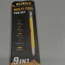 KEZKALS Stocking Stuffers for Men Adults, 9 in 1 Multitool Pen Gifts for Men, White Elephant Gifts for Adults, Mens Stocking Stuffers, Mens Gifts for Dad Him Husband, Dad Christmas Gifts, Cool Gadgets (Yellow)