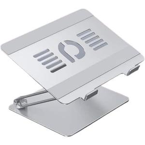for Adjustable Aluminum Laptop Stand Ergonomic Foldable Riser for Desk MacBook Dell HP 10-17.3 in. Silver