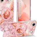 for iPhone Air Case/iPhone 17 Air Case,[Compatible with MagSafe][Magnetic Invisible Ring Stand],Shockproof Protective Slim Women Girl Cover for Apple iPhone 17 Air6.5 inch,Pink Gold Marble