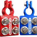 Heavy Duty Battery-Terminal-Connector: 8-Way Car Battery Terminals, Aluminum Corrosion Resistant, 8AWG up to 4/0(XL) AWG Gauge, Fits SAE/DIN/EN Top Post for Car Audio, Winch, Truck, Off-Road