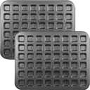 2 Pcs 48-cavity Mini Brownie Bites Baking Pan Mini Square Cake Pans Square Small Muffin Tin Nonstick with Dividers Heavy Duty Carbon Steel Cupcake Tool for Cheesecake Cake Party Supplies