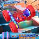 2 x Spider RC Cars Toys for Boys 4-6, 2.4GHz Remote Control Car with 26 LED Light System, 360 Flips, Changeable Wheels, Rechargeable All-Terrain Truck Gift for Kids Ages 4-8 (Blue&red-led)