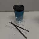 18 OZ Insulated Tumbler with Lid and 2 Straws Stainless Steel Water Bottle Vacuum Travel Mug Coffee Cup,Blue