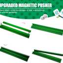 Leinuosen Wooden Mahjong Racks with Pushers 4 Set Magnet American Mahjong Tile Rack and Magnetically Attached Pushers Painted Tile Holders for Players Gift Family Night(Multi-Color)