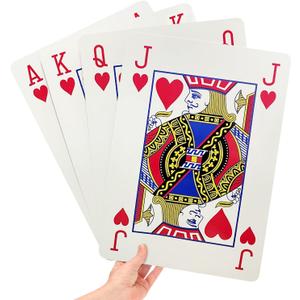 Jumbo Playing Cards, 8 x 11 Inches Giant Playing Cards for Family Game Night, Extra Large Casino Party Decoration for Adults and Kids