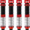 INJORA 59MM Shocks Long Threaded Shock Absorber Oil Damper for TRX4M TRX4MT 1/18 RC Crawler Upgrade (Red)