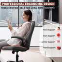 Executive Office Chair PU,Leather Office Chair with Wheels,360 Swivel Rolling Chair with Padded Arms,Ergonomic Computer Chair with Lumbar Support for Short People Use (Grey), Standard