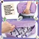 Empty Mahjong Bag Thickened American Mahjong Tiles Bag with Zipper Storage Pouch for Board Game Pieces Game Party Travel Gatherings Accessories, 10.4''x5.6'', Case Only(Tiles,Purple)