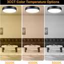 Matte Black Flush Mount Ceiling Light, 3000-5000K 13inch Modern Bedroom Lighting Fixtures Ceiling Mount, Dimmable Overhead Led Light Fixture for Hallway Bathroom Stairwell, ETL Listed