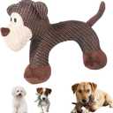 Linen Safari Companions, Squeaky Dog Chew Animals, Strudy Linen Fabric, Robust Indestructible Dog Stuffed Toy for Small Medium Dogs (Monkey)