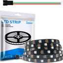 16.4FT WS2812B 5V LED Strip Lights 150 Individual Addressable RGB IC 5050SMD LEDs - Flexible Black PCB IP30-30LEDs/m MagicRGB Dream Color for DIY Chasing Color Project (No Power Supply & Controller)