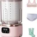 Pink Portable Washer with Spin-Dry Basket, Wash, Rinse, Spin Dry 3-in-1, Cordless Mini Washing Machine for Underwear, Socks, Baby Clothes, Mini Washer Machine for Travel, Apartments, Dorms