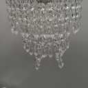 FlavorThings Modern Semi Flush Mount Chrome Ceiling Light Fixture,3 Tiers Fuax Crystal Acrylic Beaded Chandelier,W10.5 H 11",with Clear Acrylic Jewel Droplets (Flush Mount, Chrome)