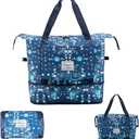Orshawer Large Capacity Foldable Travel Bag Expandable Portable Carry on Bag Dry&Wet Separation Sports Duffel Bags