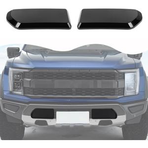 Black Front Bumper Decorative Cover Compatible with Ford F150 Raptor 2021+ Exterior Accessory ABS