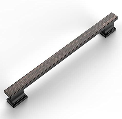 Amerdeco 10 Pack Oil Rubbed Bronze Cabinet Pulls 7 Inch Hole Centers Kitchen Cabinet Handles Cabinet Hardware Kitchen Handles for Cabinets Cupboard Handles Drawer Pulls ZH00013