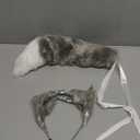 Handmade Fox Wolf Ears Headband and Faux Fur Tail for Halloween Party Costume Accessories (Gray)