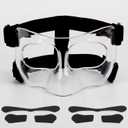 QK01 Nose Guard for Broken Nose, Face Shield Masks for Soccer and Basketball Sports, Adjustable for Adults and Teenagers, Suitable for Men and Women (Clear)