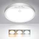 slochi Motion Sensor Light Indoor Wired, 8.7 Inch 3000K/4000K/6500K Closet Lights Motion Sensored, 18W 1800LM Flush Mount Ceiling Light for Hallway Pantry Stairwell Porch, White, 1 Pack-8.7 Inch
