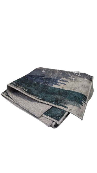 Design&I 4x6 Abstract Machine Washable Area Rug, Non-Slip Blue Durable Carpet, Ideal for for Home Office, Gaming Room, Study Room, Low-Pile | Design:[1438659]