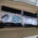 LINSY HOME Farmhouse Coffee Table with Storage, Wood Coffee Table for Living Room, Open Display Area and Storage Drawers with Metal Handles, Chic Style with Curved Base. Oak and Brown