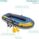 INTEX Challenger 2 Inflatable Boat Set: Includes Deluxe 48in Boat Oars and High-Output Pump