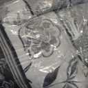 WONGS BEDDING Boho Floral Quilt Set King Size, Grey Striped Patchwork Bedspread Coverlet Set, Soft Farmhouse Floral Bedding Set for All Season (104"x90")