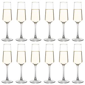 YANGNAY Champagne Flutes Set of 11, 7.5 oz Stemmed Champagne Glasses, Sparkling Glasses for Party, Clear