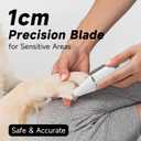 Each Cool Dog Paw Trimmer  2-in-1 Pet Hair Clippers for Dogs & Cats  Double Blades with 1cm Precision Head & 3.2cm Body Blade  Quiet, Rechargeable, Washable  for Paws, Ears, Eyes, Face, & Rump