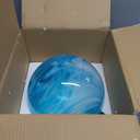 10 Inch Solar Glass Gazing Ball, with 9.4" Tall Metal Gazing Globe Stand, Solar Ball Lights Display Holder Set for Outdoor Garden Lawn Yard Decoration, Blue Water Ripple