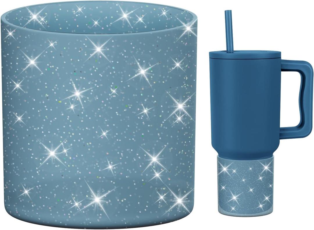 Silicone Boot Compatible with Sinple Midern 24/30/40 oz Tumbler with Handle/Trek Pivot, Protective Anti-Scratch Bottle Bottom Sleeve Cover Compatible with Sinple Midern Tumbler (Bling Slumberland)