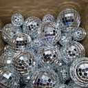 Funtery 100 Pcs Mirror Disco Balls Bulk Assorted Silver Hanging Disco Ball Decor for Home Wedding Birthday Dance Music 70 S Theme Party Christmas Tree Ornaments(1.2'', 2'')