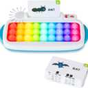 Chuckle & Roar Pop It! ABC & Spelling Keyboard  Interactive Alphabet & Sight Word Learning Toy with LED Lights, Soft Sensory Keys, 3 Grow-with-Me Modes, Screen-Free Educational Toy for Kids