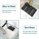 Silicone Soap Dish,Self Draining Soap Holder Perfect for Shower,Bathroom Sink,Kitchen Sink & Travel,Non-Slip Bar Soap Holder Extend Soap Life,Keep Soap Bars Dry & Easy Cleaning Black-2Pcs