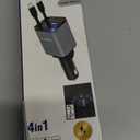 Flexino Retractable Car Charger for iPhone 16, 69W Fast Charging Car Charger USB C, Car Chargers with 2 Retractable Cords 2.6ft, Car Adapter for iPhone 16/15/14/13/12 Series, Galaxy (Grey)