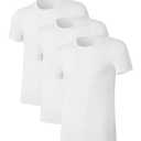 COLORFULLEAF Men's Bamboo Undershirts Regular Fit V Neck T-Shirts Short Sleeve Crew Neck Tees 3 Pack S