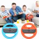 3 x Lyvix Steering Wheel for Nintendo Switch 2/1 Joy-Con Christmas Gift, Racing Wheel Compatible with NS2/NS/OLED for Mario Kart World 2025, Ergonomic Accessories with Quick Release & Installation Grips