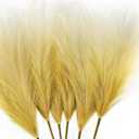 6 PCS Faux Pampas Grass Arrangement - 18"/45cm Artificial Fluffy Pompous Grass Stems for Boho Chic Home and Wedding Decor (Khaki Gradient)