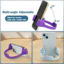 Honsky Cell Phone Stand Holder 2-Pack,Thumbs Up Lazy Phone Stand,Universal Adjustable Flexible Dock for All Phones & Tablets,Cute Stocking Stuffer Gift for Teen Girls,Purple (for 4"-10")