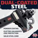 Vehiclex 6" Adjustable Drop Hitch for 2.5" Receiver, Tri-Ball & Tow Hook | Keyed-Alike Pin Locks, Anti-Rattle Rubber Spacers, Stable Towing Performance, for Heavy-Duty Pickups