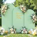 Sage Green Arch Cover 3 Set - 6.6FT, 7.2FT, 8FT Sage Green Arch Backdrop Cover Spandex Wedding Arch Stand Covers for Baby Shower Birthday Party Wedding Bridal Shower Photo Background Decorations
