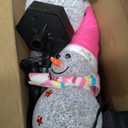 4 Pcs Solar Christmas Snowman Pathway Lights, Outdoor Snowman Stakes Light Ornaments for Yard Garden Lawn Landscape Patio Walkway Decor (Multicolor)